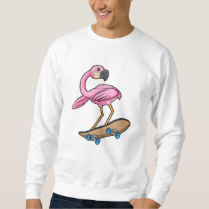 Moletom Flamingo como Skater com skate