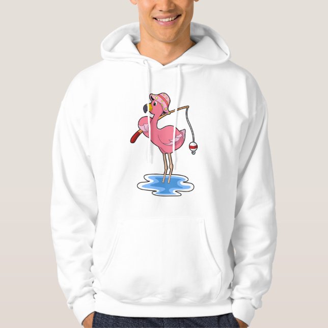 Moletom Flamingo na pesca com cana de pesca (Frente)