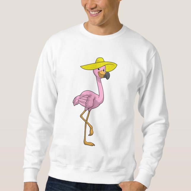 Moletom Flamingo na Praia com Chapéu (Frente)