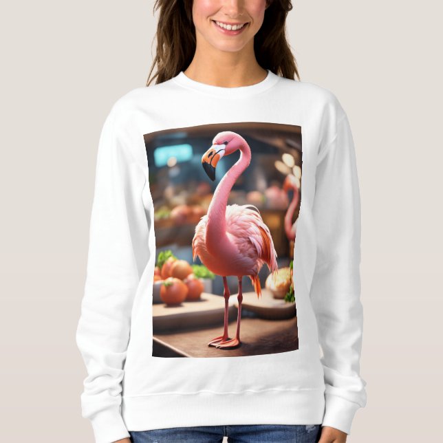 Moletom Flamingo Paradise T-Shirt - Design tropical vibran (Frente)