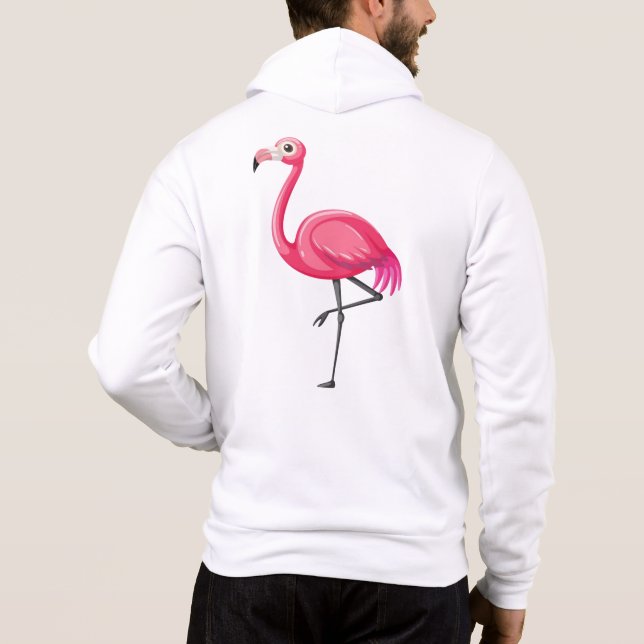 Moletom Flamingo Rosa em Estilo Cartoon (Verso)