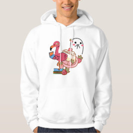 Moletom Flamingo Rosa Fofo Cheesecake de Laptop & Fantasma
