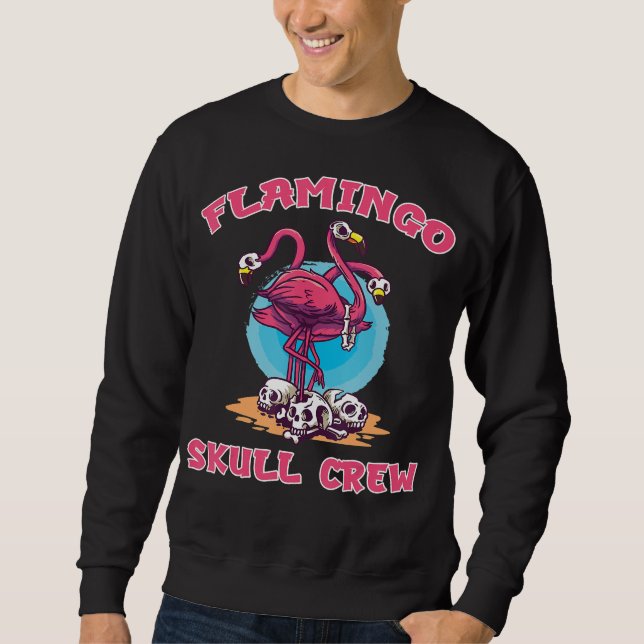 Moletom Flamingo Skull Crew Halloween Costume Zombie (Frente)