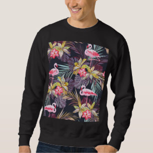 Moletom Flamingo Tropical: Padrão sem costura de verão