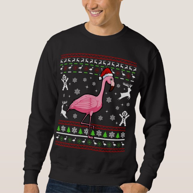 Moletom Flamingo Ugly Christmas Pajama Cute Bird X- (Frente)