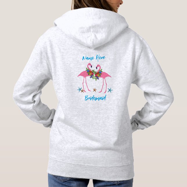 Moletom Flamingos Hoodie Personalizada Bridesmaid Gift (Verso)