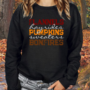 Moletom Flannels Pumpkins Hayrides Bonfire Fall T-Shirt