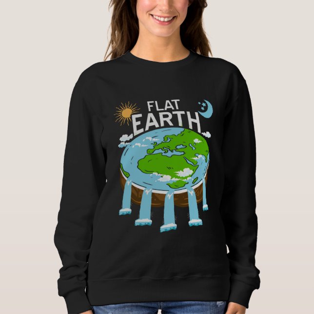 Moletom FLAT Earth Retro Flat Earther Designs Present (Frente)