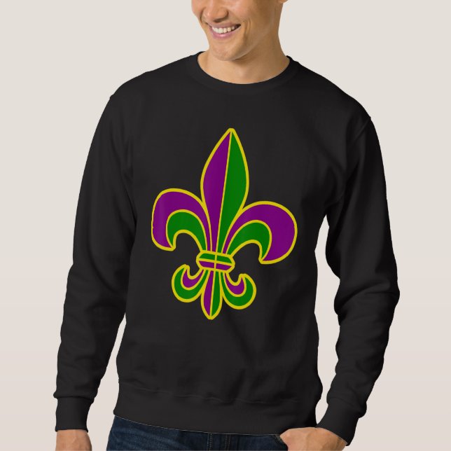Moletom Fleur De Lis Glitter Efeito Mardi Gras 5 (Frente)