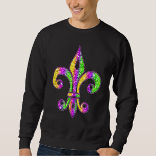 Moletom Fleur De Lis Mardi Gras Símbolo Carnaval Figurume 