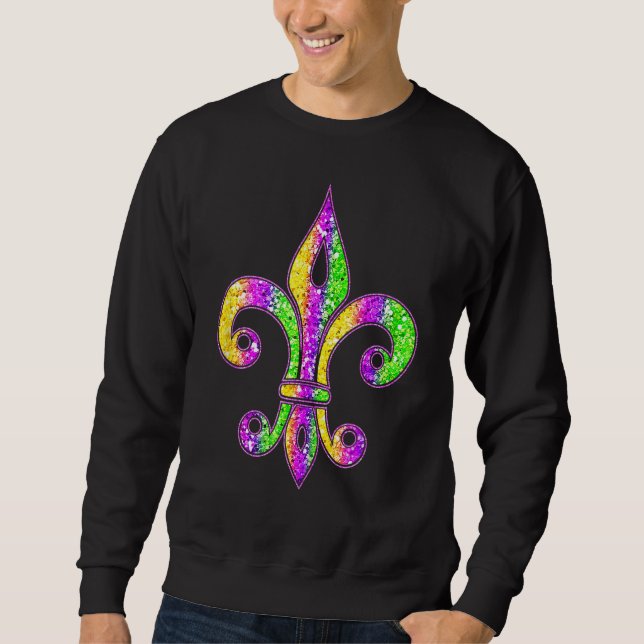 Moletom Fleur De Lis Mardi Gras Símbolo Carnaval Figurume  (Frente)