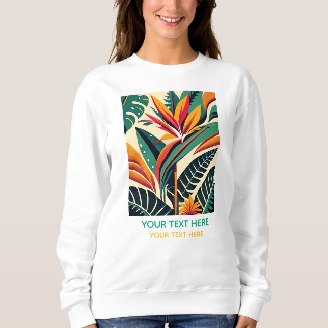 Moletom Fleur tropicale TEXTE PERSONNALISABLE (Frente)