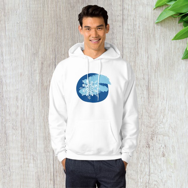 Moletom Floco de Neve Azul Gelado Círculo Abstrato de Inve (Criador carregado)