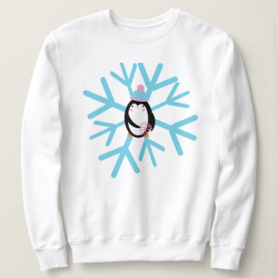 Moletom Floco de Neve de Pinguim Adorável Natal Inverno