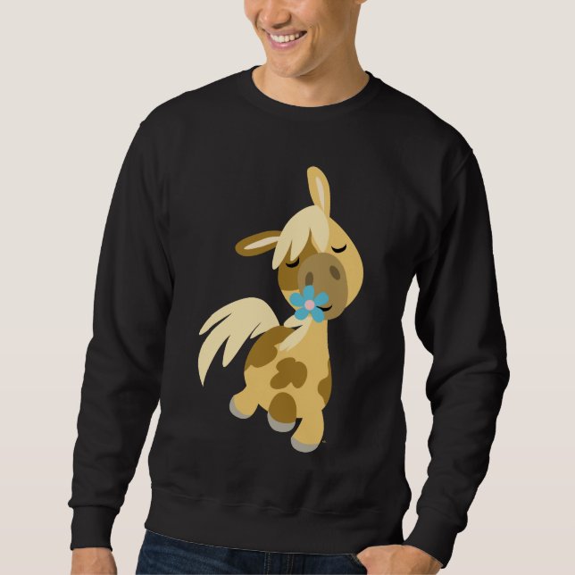 Moletom Flor Azul e T-shirt Pony (Frente)