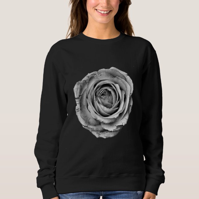 Moletom Flor Bonito rosa, Preta E Branca (Frente)