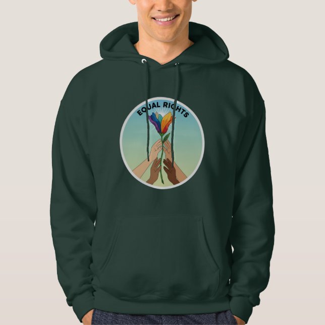 Moletom Flor de Chuva de Cores Igualdade de Direitos - Div (Frente)