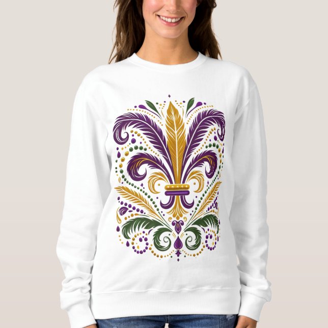 Moletom Flor de lis, de cor verde, amarela (Frente)