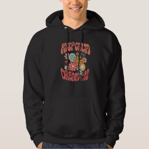 Moletom Flor Retro Mantenha Calma Sonhe Hippie Girl Inspir