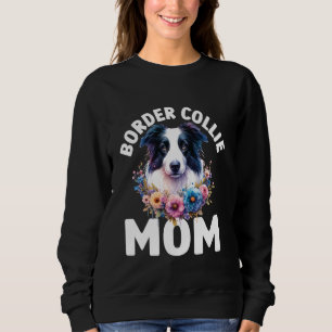 Moletom Floral Border Collie Mama watercolor Cão Mãe Mothe