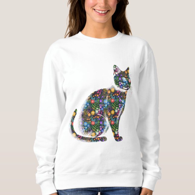 Moletom Floral Cat (Frente)