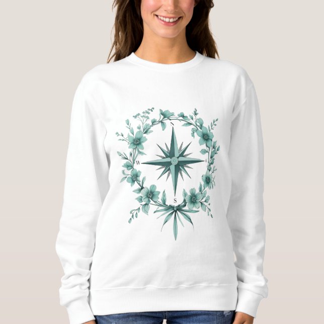 Moletom Floral Compass – Women’s Sweatshirt (Frente)