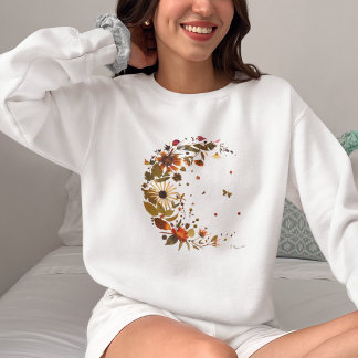 Moletom Floral Crescent Moon l Pressed Flower Artwork