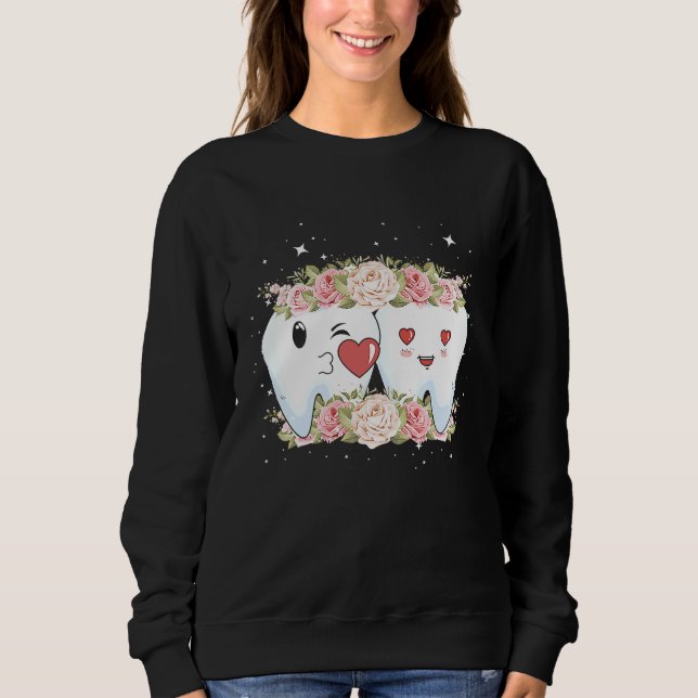Moletom Floral Dentist Dental Hygienist Valentine's Day (Frente)