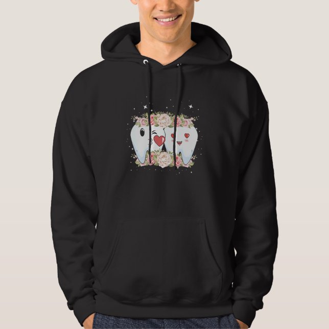 Moletom Floral Dentist Dental Hygienist Valentine's Day (Frente)