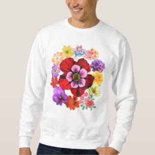 Moletom Floral – Desenho de flor botânica elegante