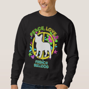 Moletom Floral Dog Peace Love E French Buldog