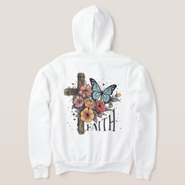 Moletom Floral Faith Cross (Postura das costas)