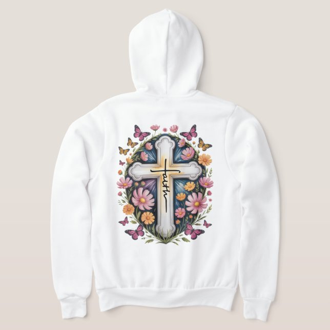 Moletom Floral Faith Cross (Postura das costas)