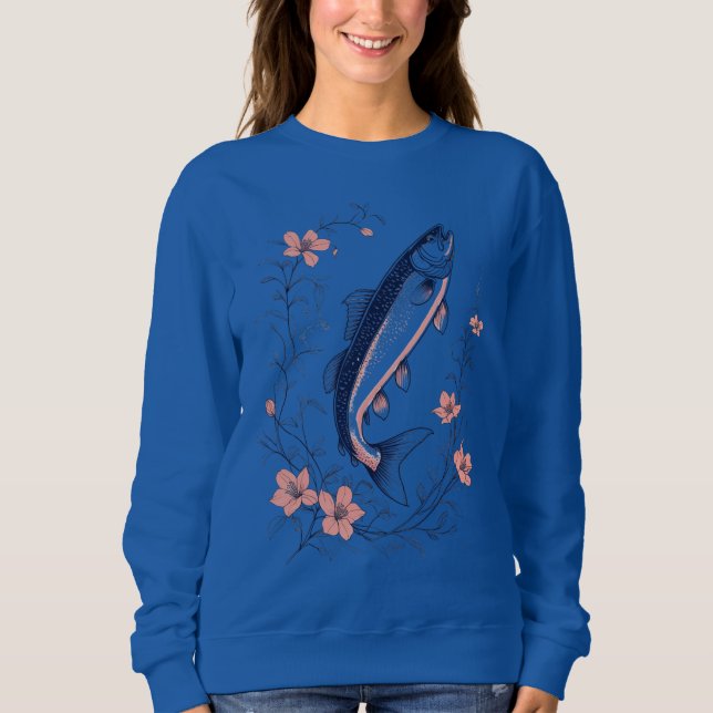 Moletom Floral Fish Art – Women’s Sweatshirt (Frente)