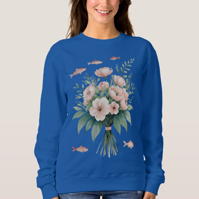 Moletom Floral Fish Bouquet – Women’s Sweatshirt (Frente)