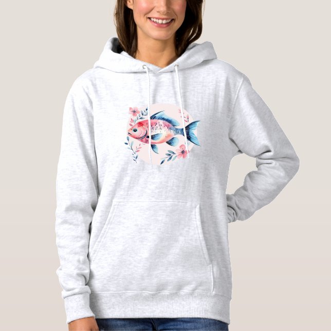 Moletom Floral Fish Circle – Women’s Hoodie (Frente)