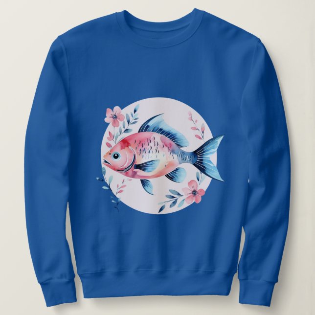 Moletom Floral Fish Circle – Women’s Sweatshirt (Frente do Design)