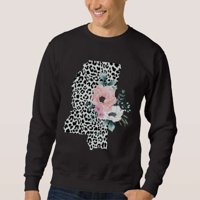Moletom Floral Leopard Mississippi Patriotic Woman Girl (Frente)