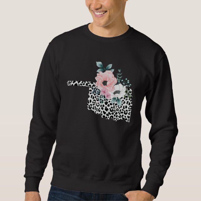 Moletom Floral Leopard Oklahoma Patriotic Woman Girl (Frente)