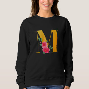 Moletom Floral M Alphabet Cute Monograma Inicial Letra M G