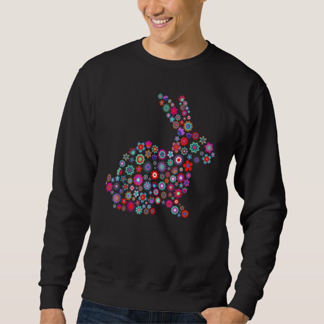 Moletom Floral Passadeira Coelhinha Meninas Flores Rab (Frente)