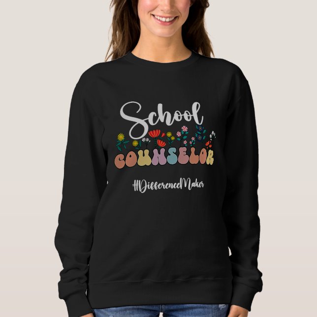 Moletom Floral School Guidance Counselor Groovy Counseling (Frente)