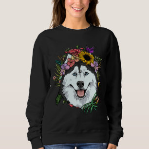 Moletom Floral Siberian Husky Dog Primavera Nature Siberia