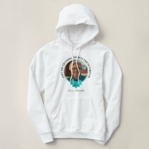 Moletom Floral Teal Frame Grandboy para a Vovó Foto