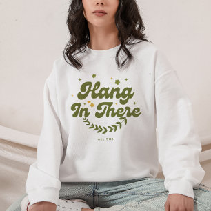 Moletom Floral Verde Retroativo 'Aguente aí' Personalizado