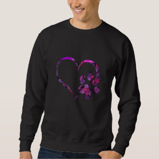 Moletom Floral Violet Purple Dog Cat Paw Print Heart Puppy