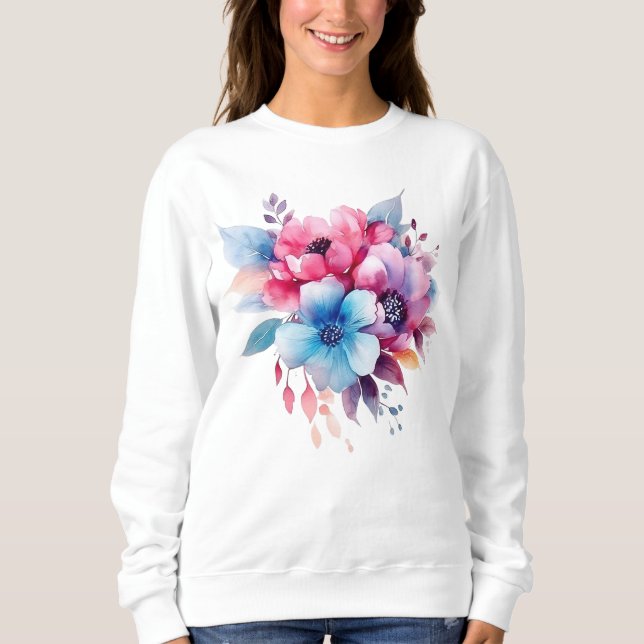 Moletom Flores de Aquarela Design Floral (Frente)