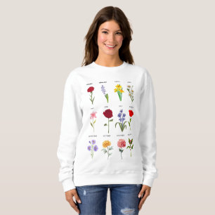 Moletom Flores de Mês de Nascimento Personalizadas Todos o