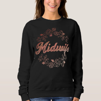 Moletom Flores de Rosa Midwifery Doula Baby Catcher Pregna