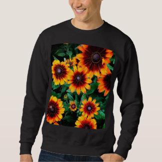 Moletom Flores laranja e castanho